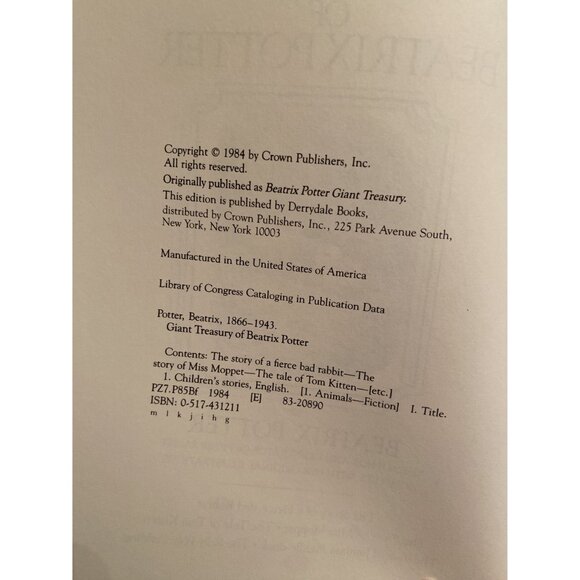 Giant Treasury Of Beatrix Potter Hardcover Book 1984 By Derrydale Books - Picture 5 of 8